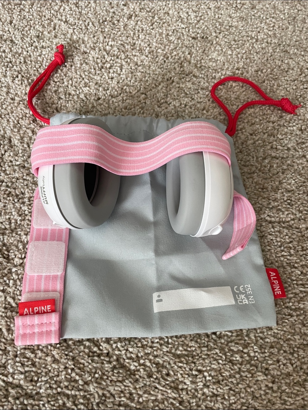 Alpine Pink and Gray Kids Ear Protection Headphones